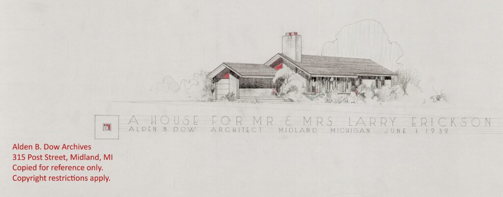 Alden B Dow affordable home pitched roof